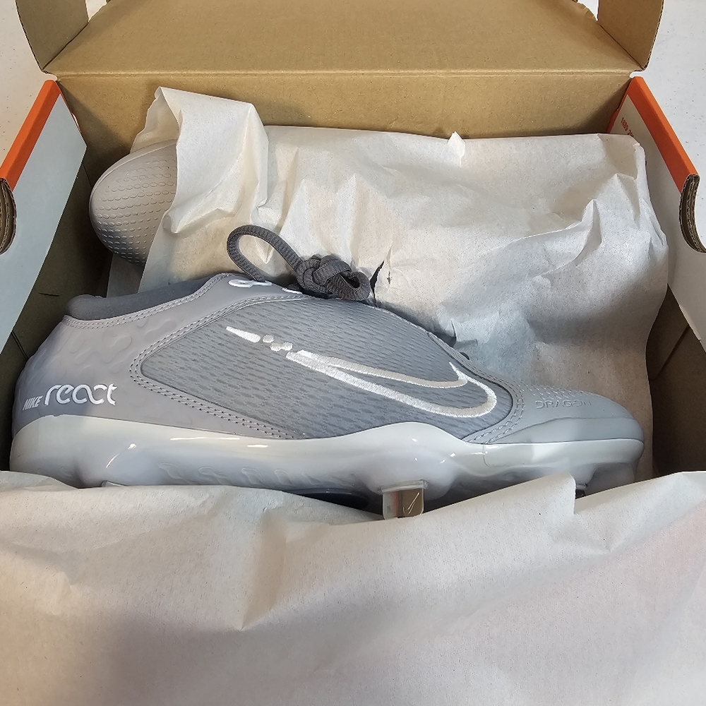 Nike Softball Hyperdiamond 4 Elite - Women Size 7 - Wolf Grey White Cool Grey - Picture 8 of 8